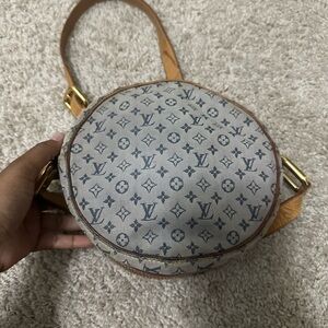 Louis Vuitton Monogram Gray and Tan Round Bag